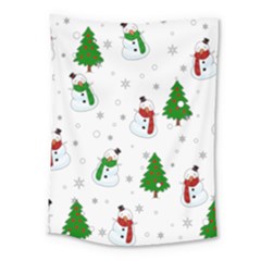 Snowman Pattern Medium Tapestry by Valentinaart