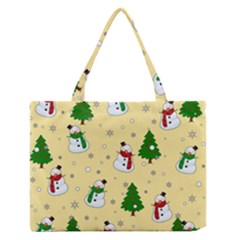 Snowman Pattern Zipper Medium Tote Bag by Valentinaart