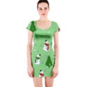 Snowman pattern Short Sleeve Bodycon Dress View1