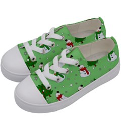 Snowman Pattern Kids  Low Top Canvas Sneakers by Valentinaart