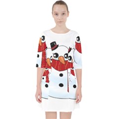 Kawaii Snowman Pocket Dress by Valentinaart