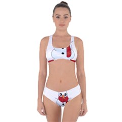 Kawaii Snowman Criss Cross Bikini Set by Valentinaart