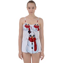 Kawaii Snowman Babydoll Tankini Set