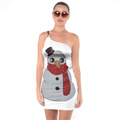 Kawaii Snowman One Soulder Bodycon Dress by Valentinaart