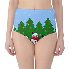 Kawaii Snowman High-waist Bikini Bottoms by Valentinaart