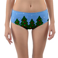 Kawaii Snowman Reversible Mid-waist Bikini Bottoms