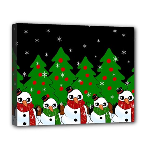 Kawaii Snowman Deluxe Canvas 20  X 16   by Valentinaart