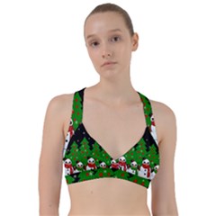 Kawaii Snowman Sweetheart Sports Bra by Valentinaart