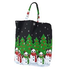 Kawaii Snowman Giant Grocery Zipper Tote