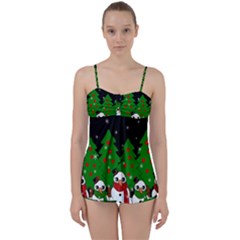 Kawaii Snowman Babydoll Tankini Set