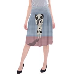 Kawaii Panda Girl Midi Beach Skirt by Valentinaart