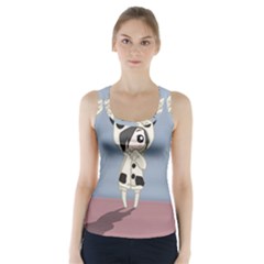 Kawaii Panda Girl Racer Back Sports Top by Valentinaart