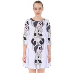 Kawaii Panda Girl Smock Dress by Valentinaart