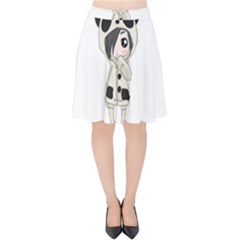 Kawaii Panda Girl Velvet High Waist Skirt