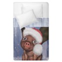 Christmas, Cute Little Piglet With Christmas Hat Duvet Cover Double Side (Single Size) View2