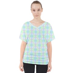 Pattern V-neck Dolman Drape Top