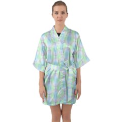 Pattern Quarter Sleeve Kimono Robe by gasi