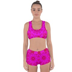 Pattern Racerback Boyleg Bikini Set