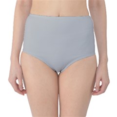 Grey And White Simulated Carbon Fiber High-waist Bikini Bottoms by PodArtist