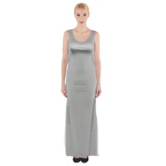 Grey And White Simulated Carbon Fiber Maxi Thigh Split Dress by PodArtist