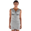 Grey and White simulated Carbon Fiber Wrap Front Bodycon Dress View1