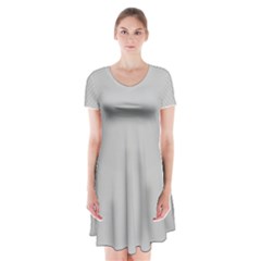 Grey And White Simulated Carbon Fiber Short Sleeve V-neck Flare Dress by PodArtist