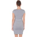 Grey and White simulated Carbon Fiber Capsleeve Drawstring Dress  View2