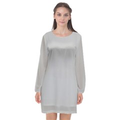 Grey And White Simulated Carbon Fiber Long Sleeve Chiffon Shift Dress  by PodArtist