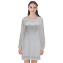 Grey and White simulated Carbon Fiber Long Sleeve Chiffon Shift Dress  View1