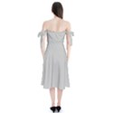 Grey and White simulated Carbon Fiber Shoulder Tie Bardot Midi Dress View2