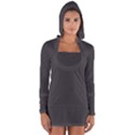 Black Carbon Fiber Long Sleeve Hooded T-shirt View1