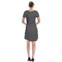 Black Carbon Fiber Short Sleeve V-neck Flare Dress View2