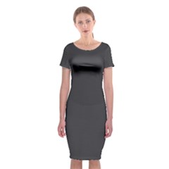 Black Carbon Fiber Classic Short Sleeve Midi Dress by PodArtist