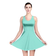 Tiffany Aqua Blue With White Lipstick Kisses Reversible Skater Dress by PodArtist