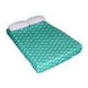 Tiffany Aqua Blue with White Lipstick Kisses Fitted Sheet (Full/ Double Size) View2