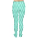 Tiffany Aqua Blue with White Lipstick Kisses Women s Tights View2