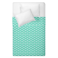 Tiffany Aqua Blue With White Lipstick Kisses Duvet Cover Double Side (single Size) by PodArtist