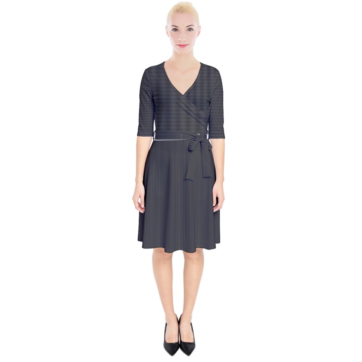 Simulated Black Carbon Fiber Steel Wrap Up Cocktail Dress