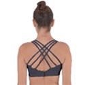 Simulated Black Carbon Fiber Steel Cross String Back Sports Bra View2