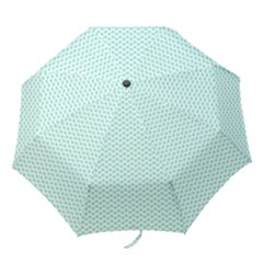 Tiffany Aqua Blue Lipstick Kisses On White Folding Umbrellas by PodArtist