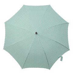 Tiffany Aqua Blue Lipstick Kisses On White Hook Handle Umbrellas (large) by PodArtist