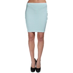 Tiffany Aqua Blue Lipstick Kisses On White Bodycon Skirt by PodArtist