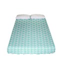 Tiffany Aqua Blue Lipstick Kisses on White Fitted Sheet (Full/ Double Size) View1