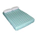 Tiffany Aqua Blue Lipstick Kisses on White Fitted Sheet (Full/ Double Size) View2