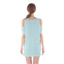 Tiffany Aqua Blue Lipstick Kisses on White Shoulder Cutout One Piece View2