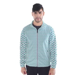 Tiffany Aqua Blue Lipstick Kisses On White Wind Breaker (men) by PodArtist