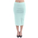 Tiffany Aqua Blue Lipstick Kisses on White Midi Pencil Skirt View1