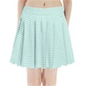 Tiffany Aqua Blue Lipstick Kisses on White Pleated Mini Skirt View1