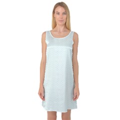 Tiffany Aqua Blue Candy Polkadot Hearts On White Sleeveless Satin Nightdress by PodArtist