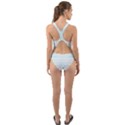 Tiffany Aqua Blue Candy Polkadot Hearts on White Cut-Out Back One Piece Swimsuit View2